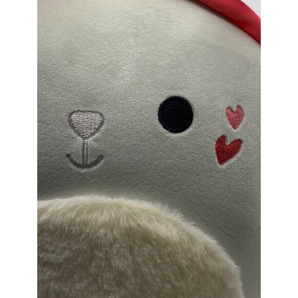 Squishmallows  Valentines Bunny Plush With Heart Accents & Bow Tie Headband - Picture 3 of 13